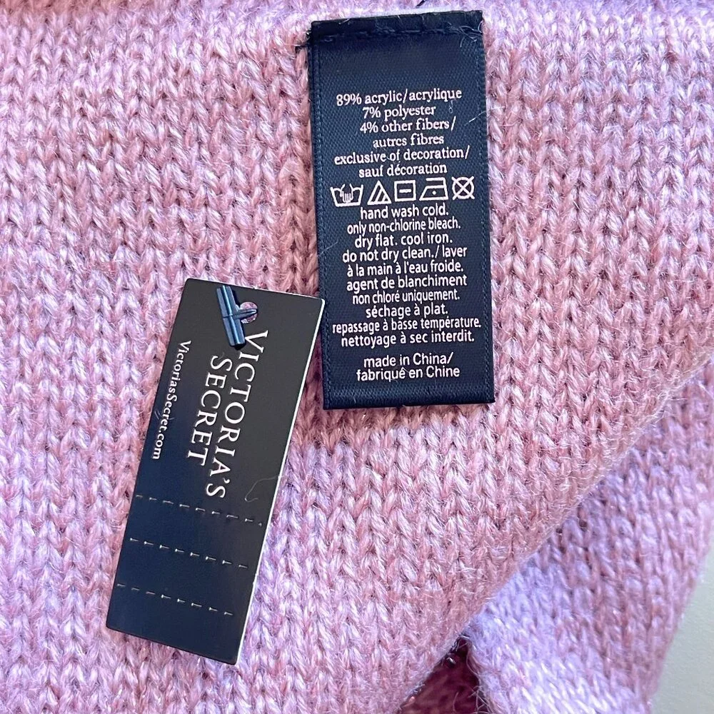 New Victoria's Secret Headband Winter Angel Sparkle Snowflake Ear Warmer Pink
